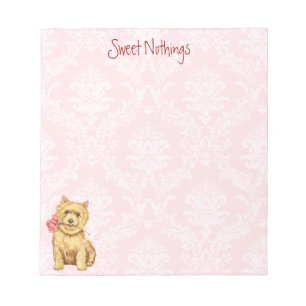 Bloc-note Valentine Norwich Terrier rose