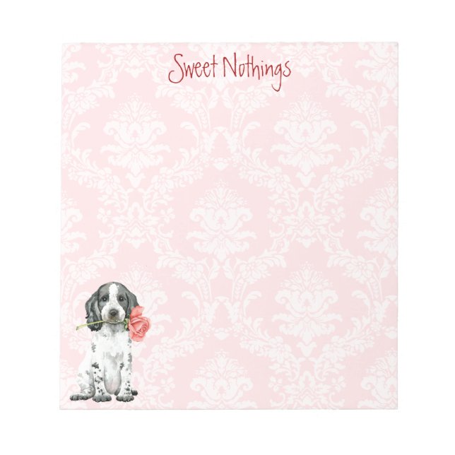 Bloc-note Valentine Rose Anglais Cocker Spaniel Notepad (Devant)