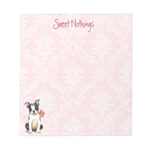 Bloc-note Valentine Rose Boston Terrier