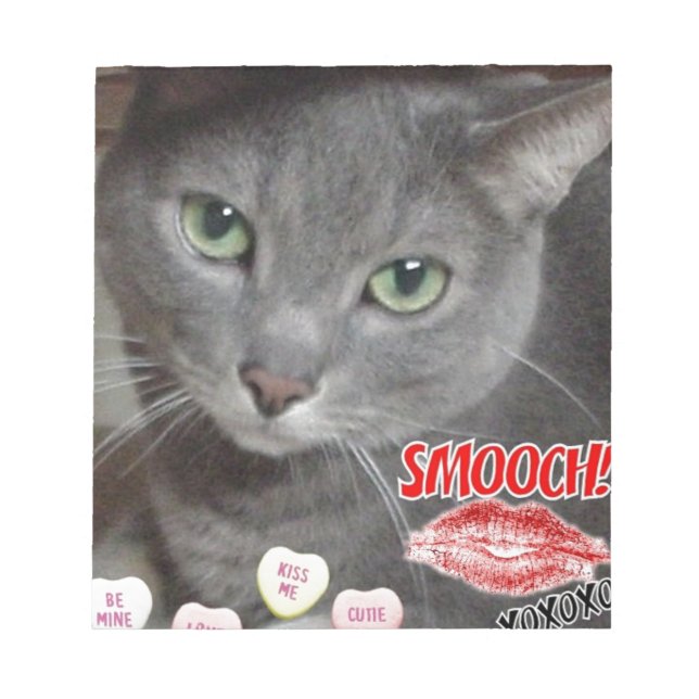 Bloc-note Valentine Russian Blue Cat (Devant)