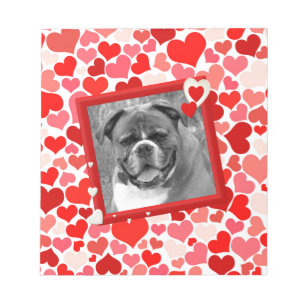 Bloc-note Valentines Boxer Chien Coeurs