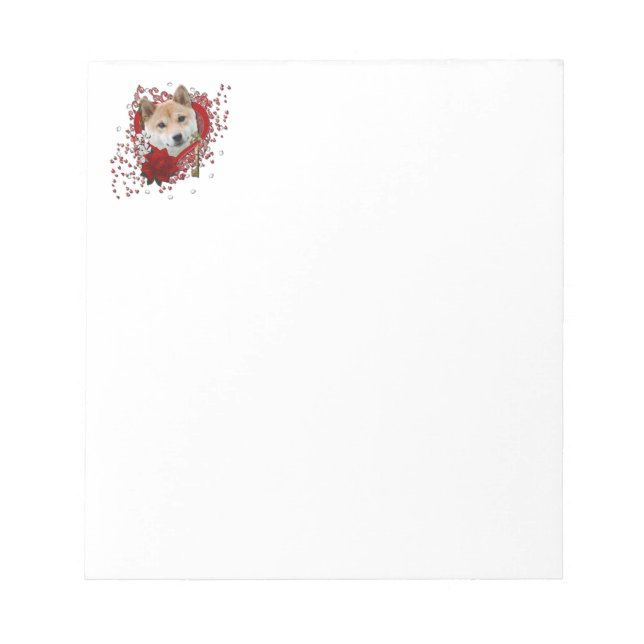 Bloc-note Valentines - Clé de mon coeur - Shiba Inu (Devant)