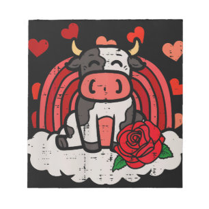 Bloc-note Valentines Day Cow Rainbow Cute Farm Girls Kids