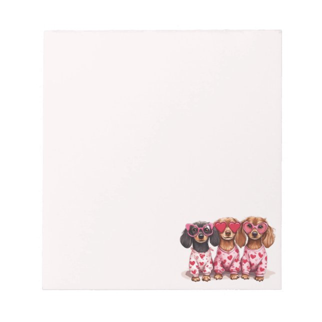 Bloc-note Valentines Day Dachshund Dogs (Devant)