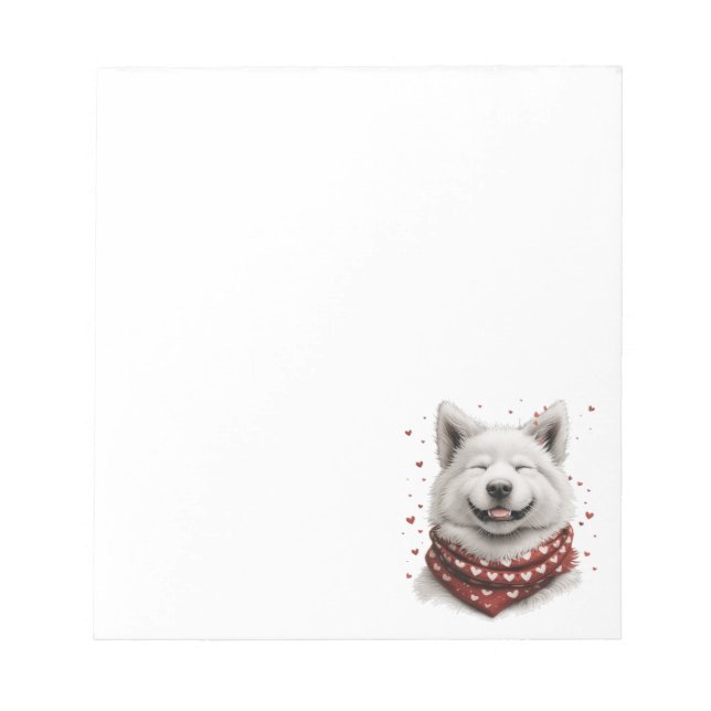 Bloc-note Valentines Day Samoyed Dog (Devant)