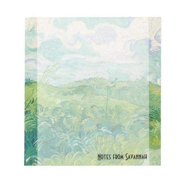 Bloc-note Van Gogh's Green Wheat Fields Personalized (Devant)