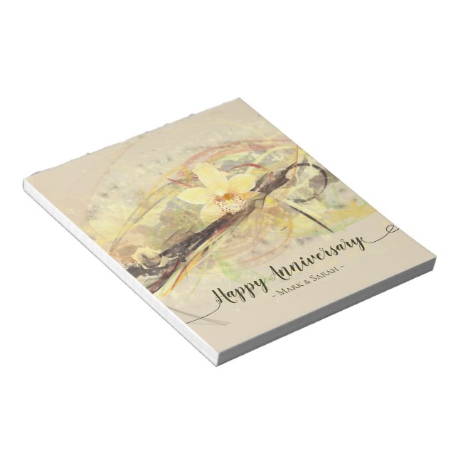 Bloc-note Vanilla Orchid Flower Abstract Art Calligraphy (Incliné)