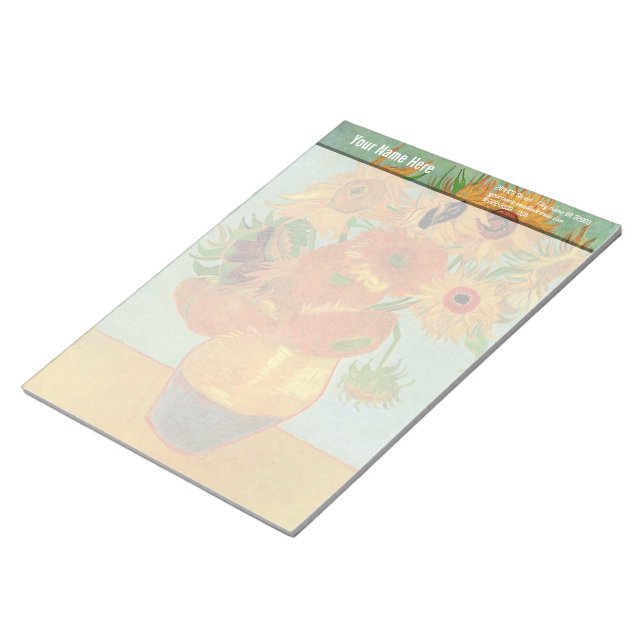 Bloc-note Vase avec douze tournesols, Vincent van Gogh. (Incliné)