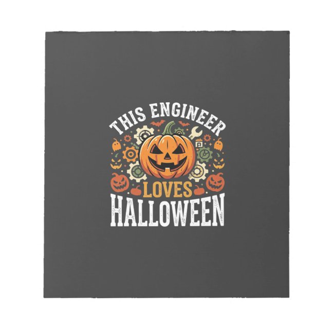 Bloc-note Vecteur de citrouille d'ingénieur d'Halloween (Devant)