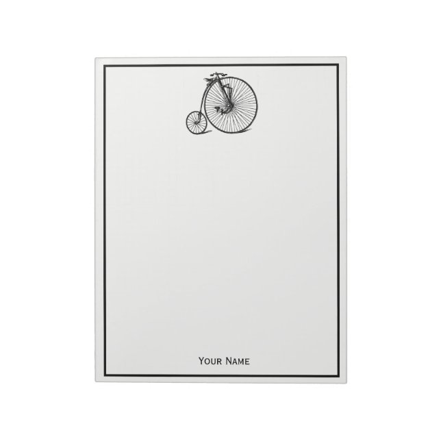 Bloc-note Vélo Velocipede Penny Farthing vintage (Tourné)
