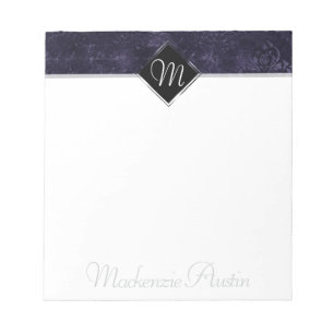 Bloc-note Velvety Indigo Damask Grunge Baroque de minuit