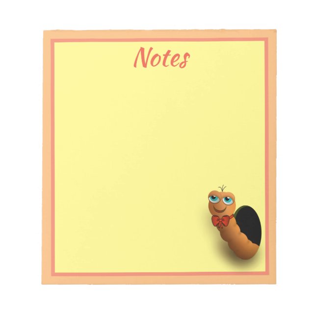 Bloc-note Ver personnalisé de dessin animé (Devant)