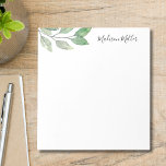 Bloc-note Verdure aquarelle personnalisée<br><div class="desc">Ce bloc-notes botanique est décoré avec de l'aquarelle et de la typographie stylisée. Facile à personnaliser. Aquarelle originale © Michele Davies.</div>
