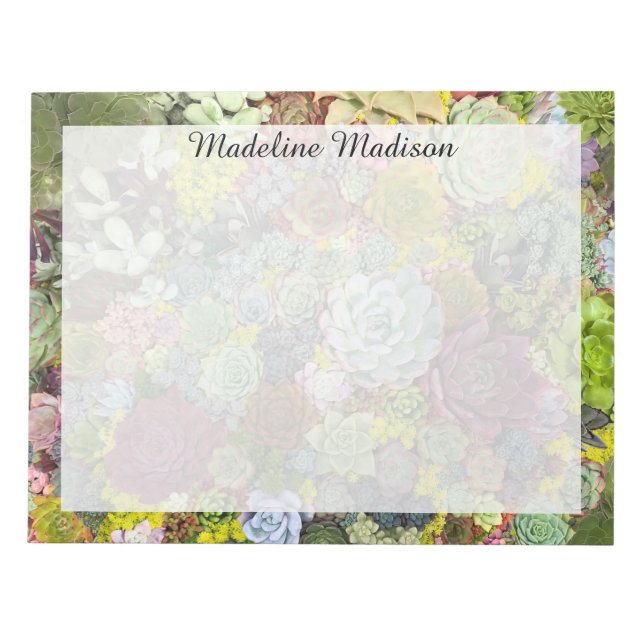 Bloc-note Verdure colorée Succulents (Devant)