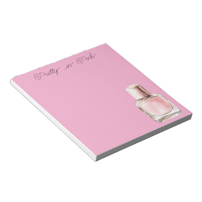 Bloc-note Vernis à Ongles Rose Élégant (Incliné)