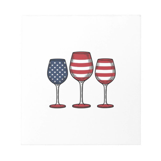 Bloc-note Verres à vin patriotiques dessin de t-shirt vector (Devant)
