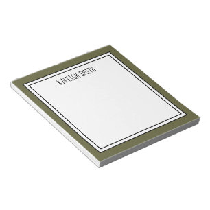 Bloc-note Vert mousse personnalisé blanc couleur modifiable