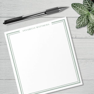 Bloc-note Vert Sauge Monogramme