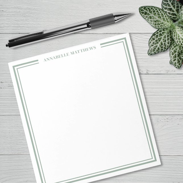 Bloc-note Vert Sauge Monogramme (Sage Green Monogram Notepad )
