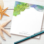 Bloc-note Vert turquoise bleu aquarelle éclabousser moderne<br><div class="desc">Une typographie manuscrite gris doux et des tourbillons et des éclaboussures d'encre couleur or, vert, bleu, turquoise et vert recouvrent un arrière - plan blanc sur ce bloc-notes élégant et moderne. Faites une déclaration amusante et élégante chaque fois que vous prenez une note pendant votre journée de travail. Fait un...</div>