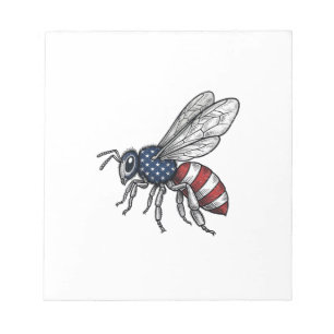 Bloc-note Vêtement graphique vectoriel abeille patriotique v
