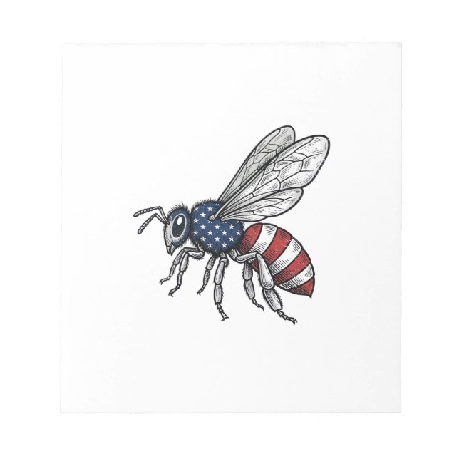 Bloc-note Vêtement graphique vectoriel abeille patriotique v (Devant)