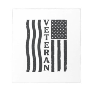 Bloc-note Vétéran Drapeau Américain Vintage Vecteur Concepti