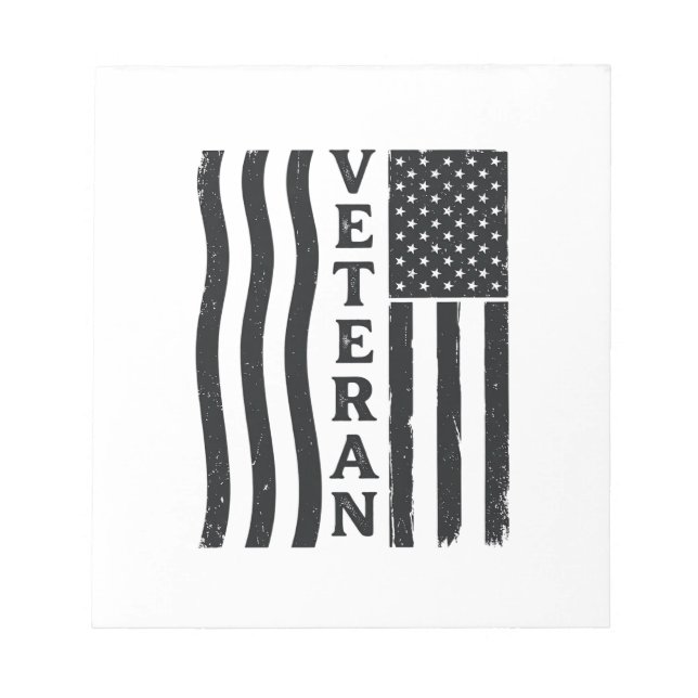 Bloc-note Vétéran Drapeau Américain Vintage Vecteur Concepti (Devant)