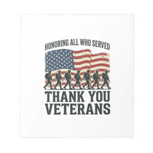 Bloc-note Vétérans Merci T-shirt drapeau patriotique militai