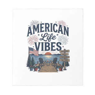 Bloc-note Vibes de la vie américaine T-shirt vectoriel du la
