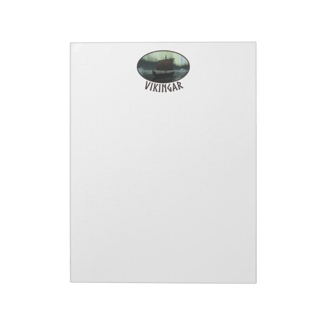 Bloc-note Viking Navire Et Lumières Du Nord (Tourné)