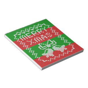 Bloc-note Vilain pull motif sonnettes Joyeux fils Xmas