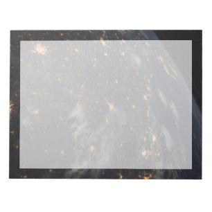 Bloc-note Ville Lumière La Nuit Sur La Planète Terre