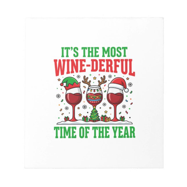 Bloc-note Vin de Noël Merveilleux Design de Vin Rouge (Devant)