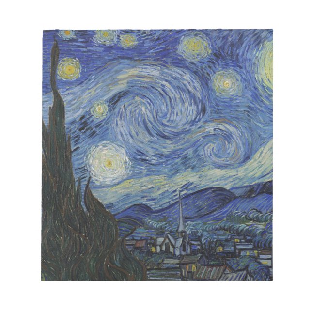 Bloc-note Vincent Van Gogh - Nuit étoilée. Peinture artistiq (Devant)