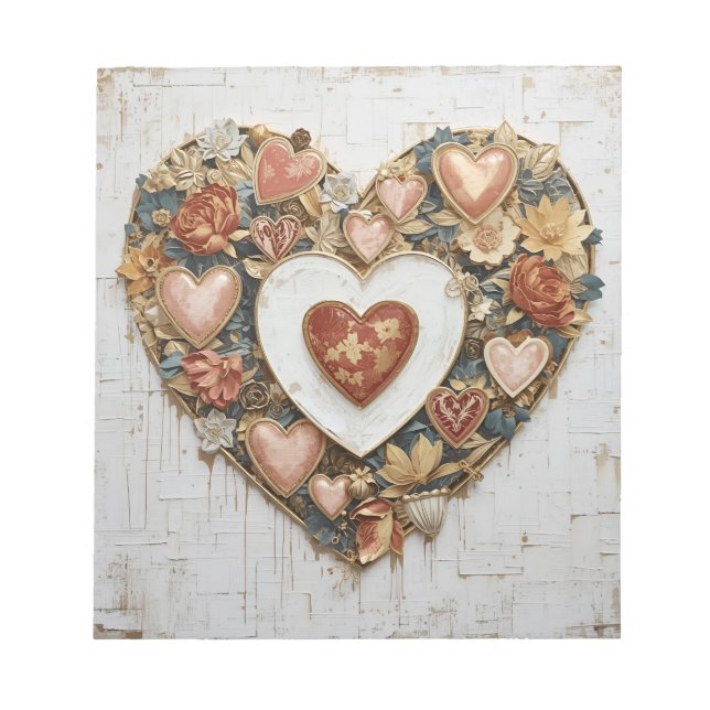 Bloc-note Vintage Abstract Hearts - Note Pad (Devant)
