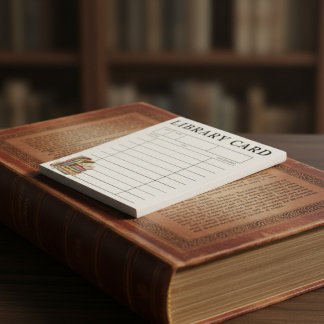 Bloc-note Vintage Books Library Card