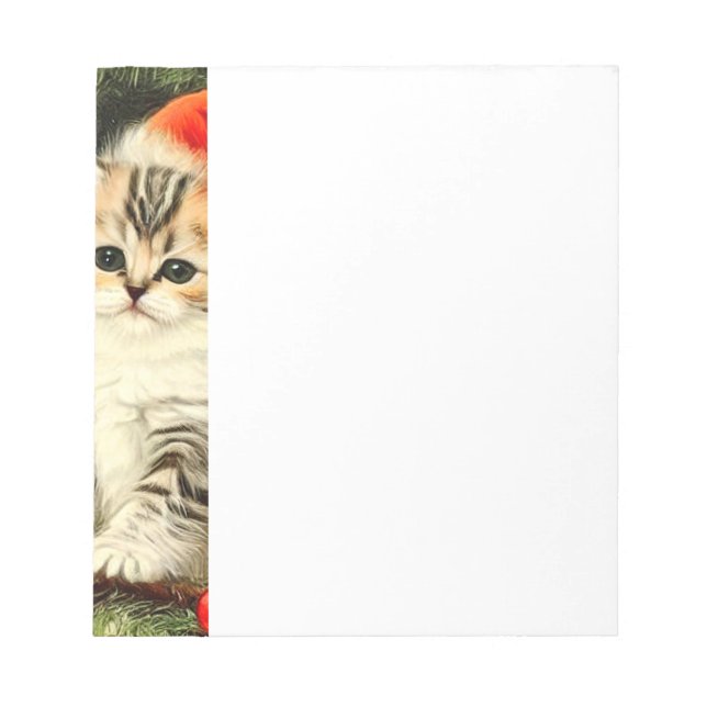 Bloc-note Vintage Christmas Kitten (Devant)