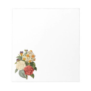 Bloc-note Vintage Flowers, Camellias and Narcissus, Redoute