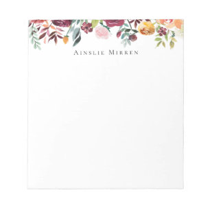 Bloc-note Vintage Garden Bourgogne Floral