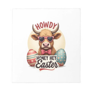 Bloc-note Vintage Howdy Honey Pâques Vache Highland Mignon L