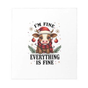 Bloc-note Vintage Im Fine Tout Va Bien Highland Cow Ch