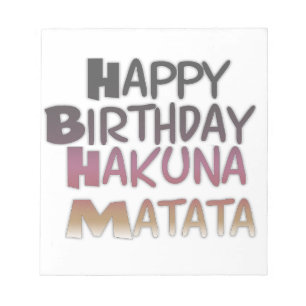 Bloc-note Vintage Joyeux Anniversaire Hakuna Matata Purple I