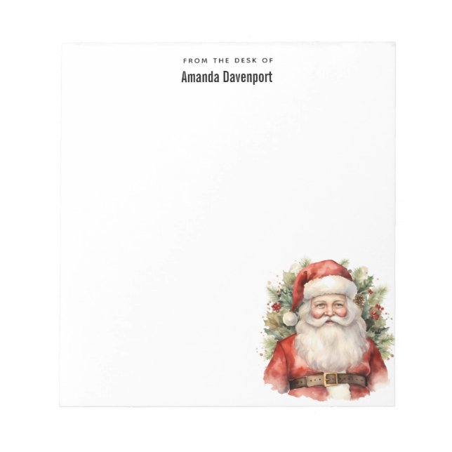 Bloc-note Vintage Noël Père Noël Souriant (Devant)
