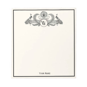 Bloc-note Vintage Paons Monogramme Ivoire BG
