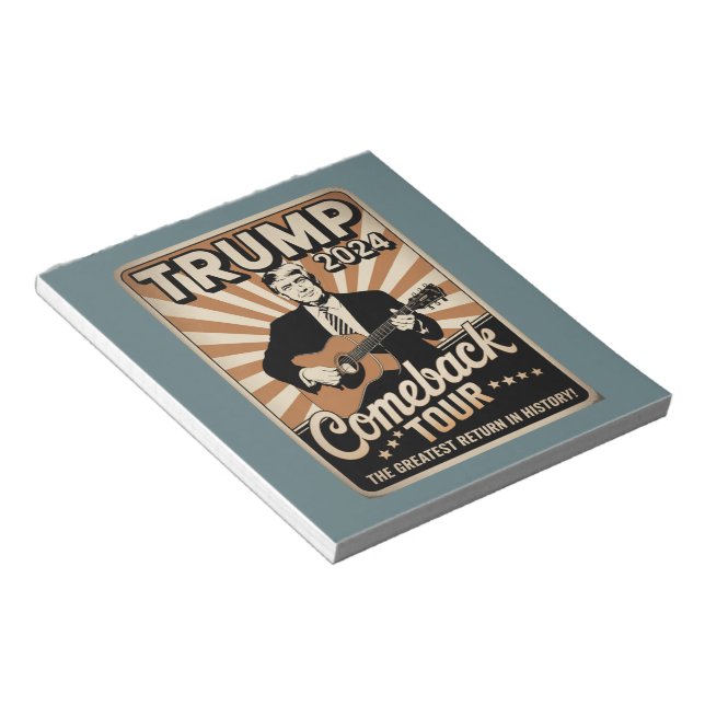 Bloc-note Vintage TRUMP 2024 Rocks TOURNÉE DE RETOUR  (Incliné)