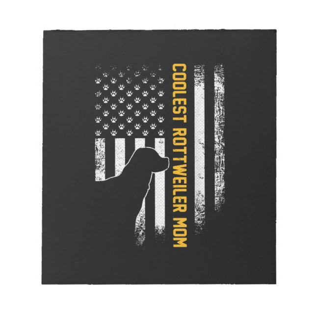 Bloc-note Vintage USA American Flag Coolest Rottweiler (Devant)
