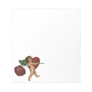 Bloc-note Vintage victorien Valentine's Day Cherub et Rose