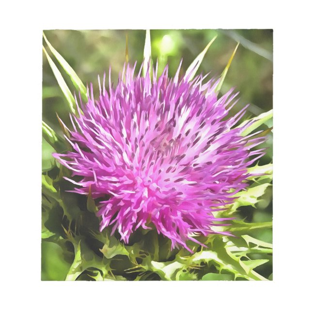 Bloc-note Violet chardon Fleur sauvage Floral Art (Devant)