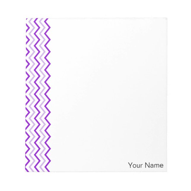 Bloc-note Violet Chevron Vertical Zigzag Personnalisé (Devant)